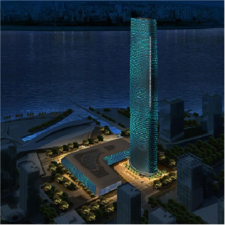 Super high rise building in block B1 of Taihu new town core area, Wujiang, Suzhou